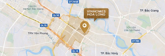 Bản đồ vị trí dự án Vinhomes Hòa Long Bắc Ninh